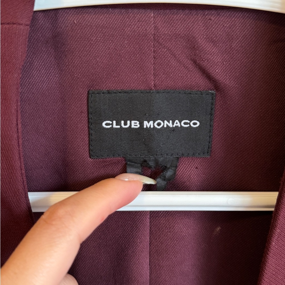 Club Monaco Deep Burgundy Blazer - Picture 2 of 6